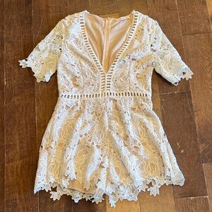 Missguided Ivory Lace Romper